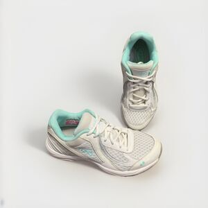 Ryka Dash 3 Women’s Comfort Walking Sneakers Size 5M White Silver Mint Lace Up